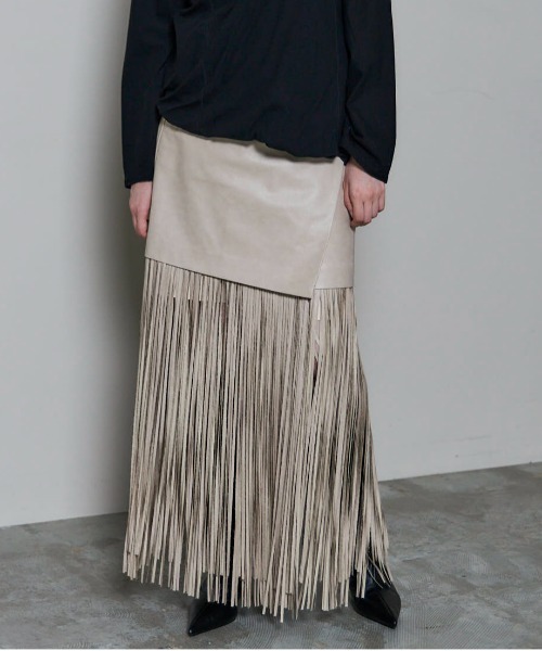 maisonspecial スカート MAISON SPECIAL スカート Double Waist Side Line Jersey Skirt
