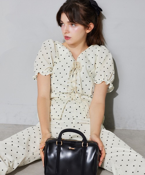 Seemi.by NICE CLAUP パンツ 「Seemi.」ベロアドットパンツ