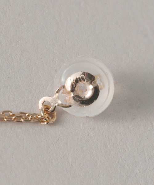 極美品 Lilas デュアル チェーン ダイヤ ピアス K10 ゴールド 両耳 極美品 Lilas デュアル チェーン ダイヤ ピアス K10 ゴールド 両耳