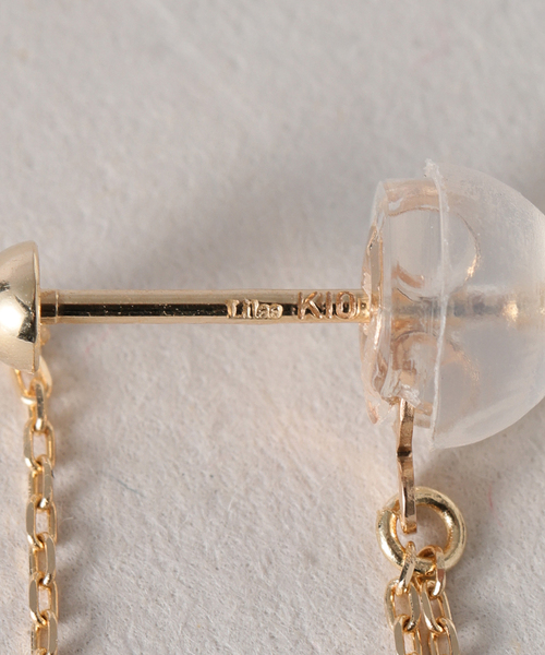 Lilas ピアス 「WEB限定」デュアルチェーンダイヤピアス K10（両耳