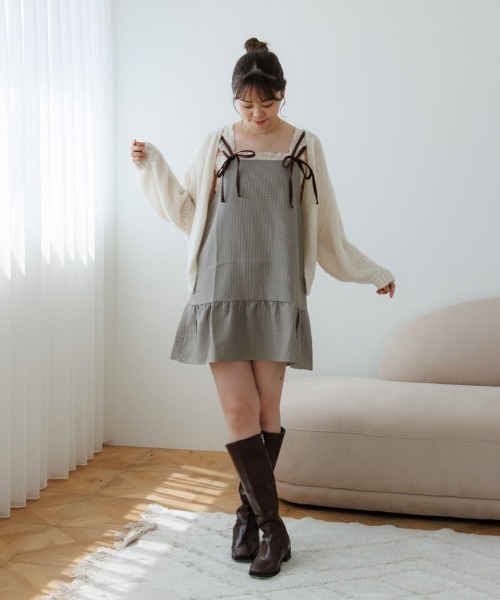 flower カーディガン フォギーニットカーディガン レディース