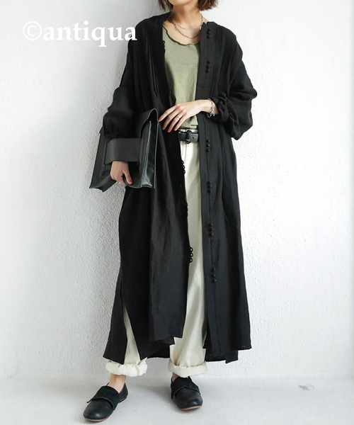 antiqua（アンティカ） 「KINU」長袖ワンピース FREE ナチュラル