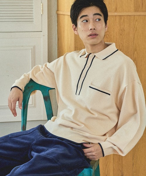 niko and…（ニコアンド） ポロシャツ 配色ニットポロ メンズ