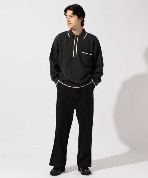 にこ  niko and…（ニコアンド） ポロシャツ 配色ニットポロ メンズ