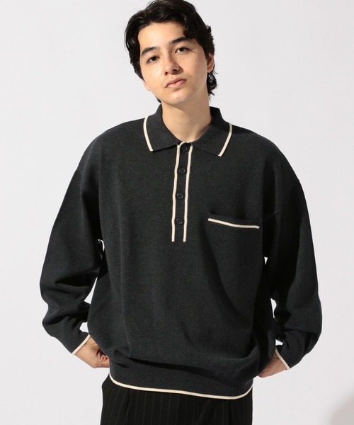 niko and…（ニコアンド） ポロシャツ 配色ニットポロ メンズ