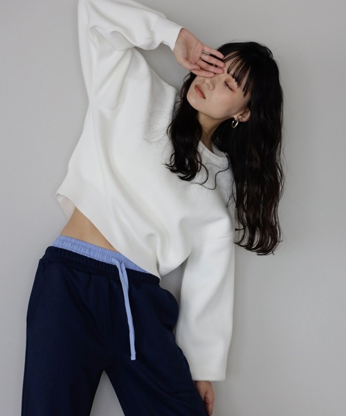 ENC ニット セーター sweat like knit pullover / スウェットライク