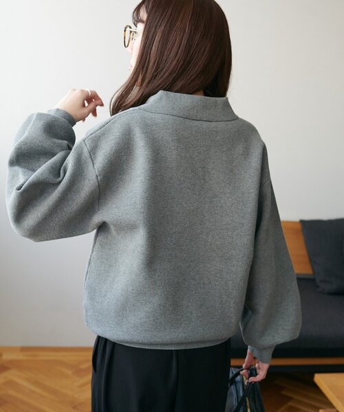 【美品✨】andper se Mサイズ グレーセーターアウター Discoat（ディスコート） ニット セーター スウェットライクスキッパー