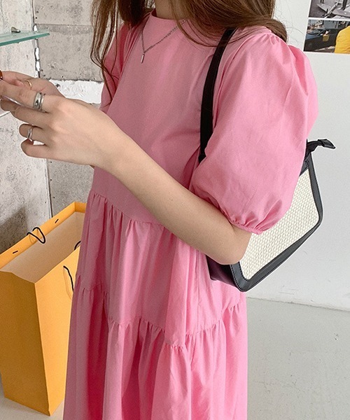 「FREE STYLISTS」 「Duowei」半袖ワンピース FREE ピンク レディース_画像4