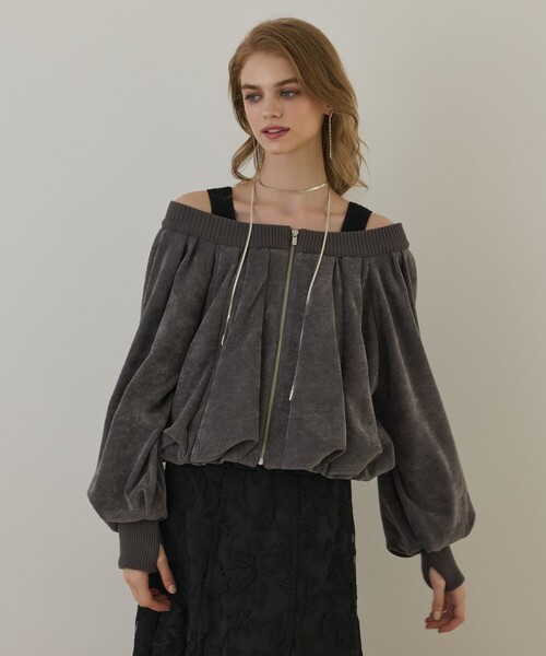 グレースコンチネンタル（GRACE CONTINENTAL）/バルーンモールカットカーディガン GRACE CONTINENTAL（グレースコンチネンタル） カーディガン バルーン