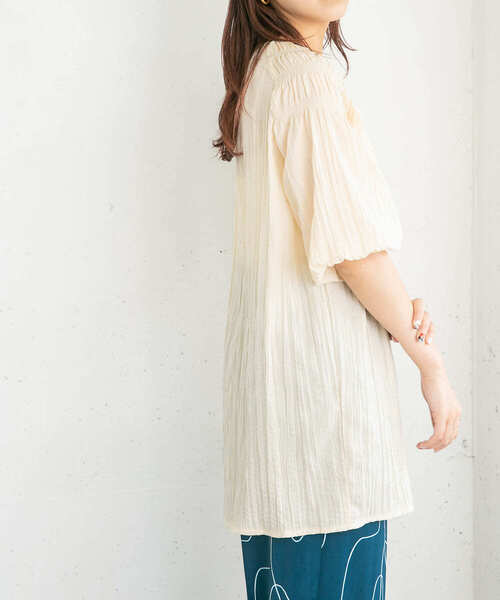 「KBF」 半袖チュニック ONE ブラウン レディース_画像6