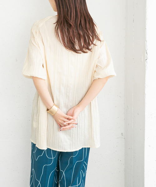 「KBF」 半袖チュニック ONE ブラウン レディース_画像7