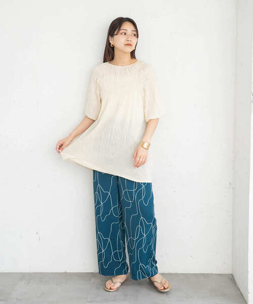 「KBF」 半袖チュニック ONE ブラウン レディース_画像9