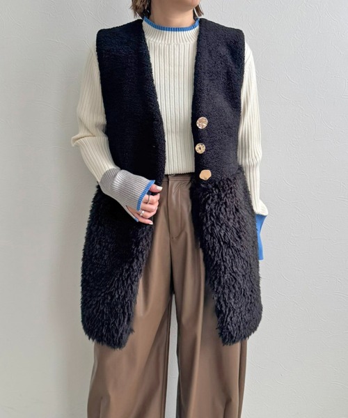 コート アウター ミックスボアジレ レディース_1