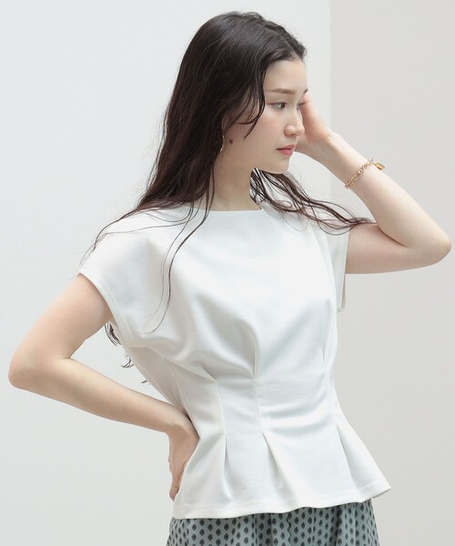 「BEAMS HEART」 半袖カットソー FREE オフホワイト レディース_画像4