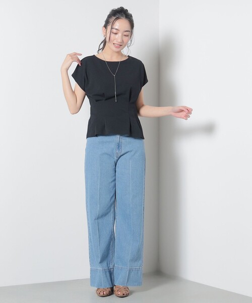 「BEAMS HEART」 半袖カットソー FREE オフホワイト レディース_画像9