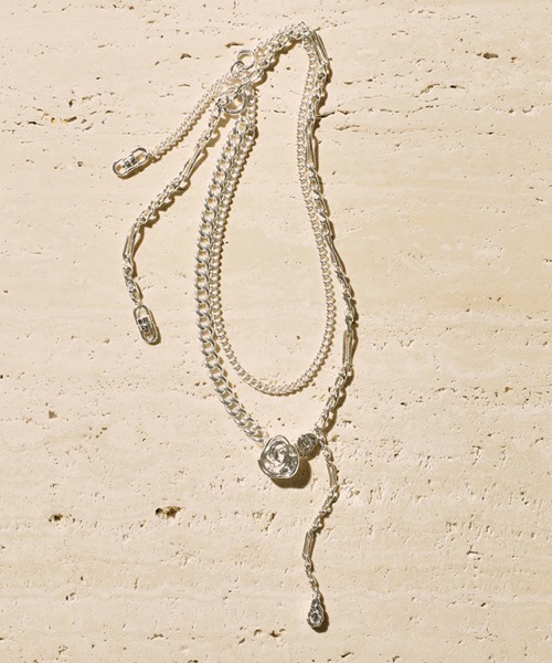 Soierie（ソワリー） ネックレス ローズ レイヤード ネックレス (2Set