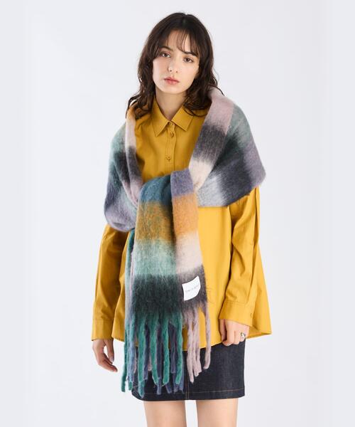 To b. by agnes マフラー ストール ブロックチェックストール