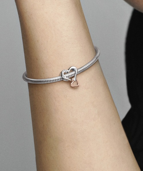 pandora シルバー ゴールド バングル チャーム付き PANDORA（パンドラ） チャーム FREE シルバー×ゴールド レディース