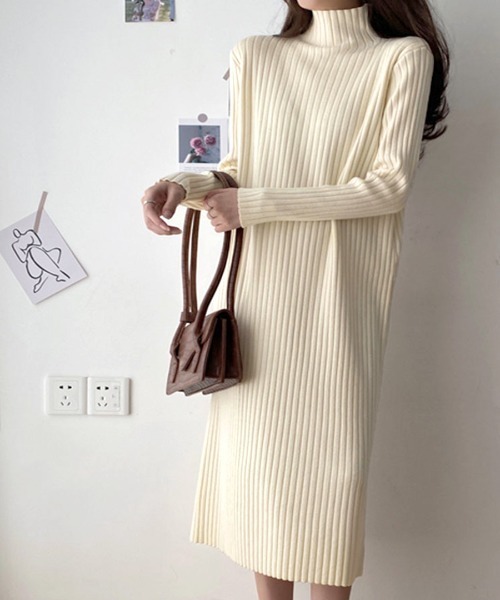 「Riff」 ニットワンピース FREE キャメル レディース_画像2