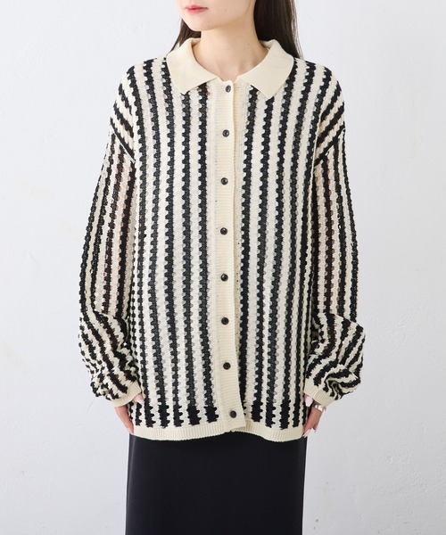 「PUAL CE CIN」 ニットカーディガン FREE アイボリー レディース_画像2