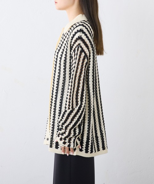 「PUAL CE CIN」 ニットカーディガン FREE アイボリー レディース_画像3