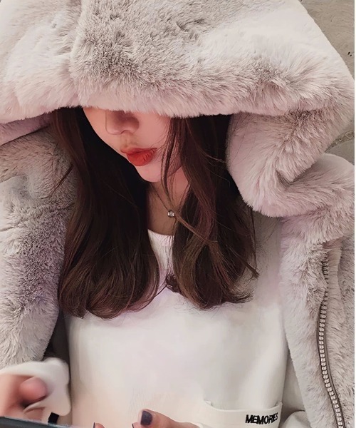 【試着のみクリーニング済】 PARTY フードファーコート セール】選べるフードデザインフレアファーコート（その他アウター