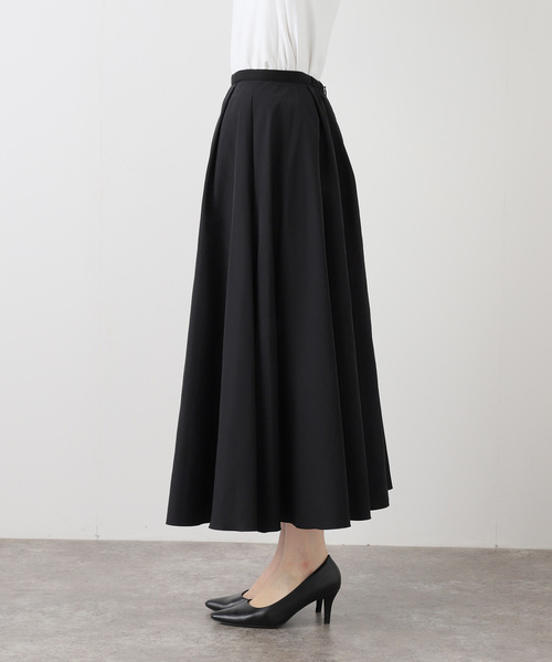 （確認用）IENA／ジョーゼップリーツマキシスカート ブラック セール】SHIPS any:〈洗濯機可能〉ウーステッド ワイド プリーツ