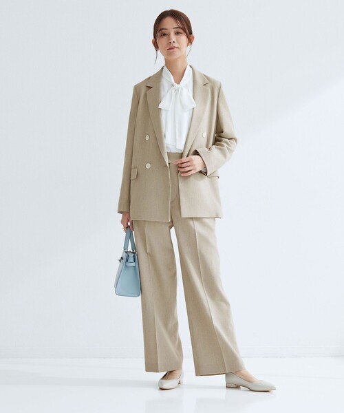 スラックス パンツ 「size SHORT/TALLあり」Greed グリード メランジ ストレート パンツ レディースの画像
