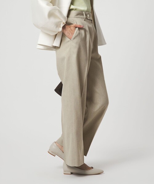 スラックス パンツ 「size SHORT/TALLあり」Greed グリード メランジ ストレート パンツ レディースの画像