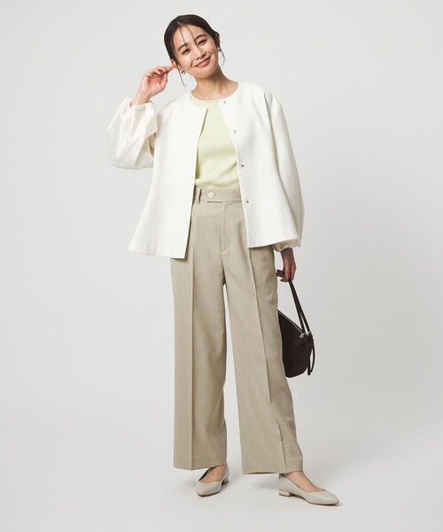 スラックス パンツ 「size SHORT/TALLあり」Greed グリード メランジ ストレート パンツ レディースの画像