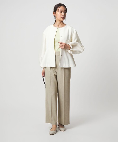 スラックス パンツ 「size SHORT/TALLあり」Greed グリード メランジ ストレート パンツ レディースの画像