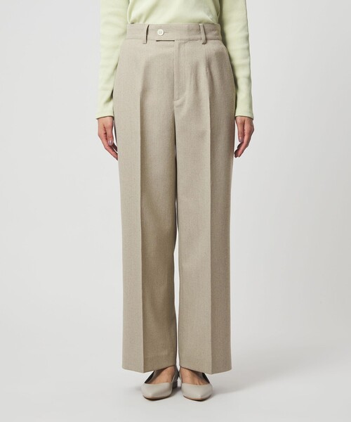 スラックス パンツ 「size SHORT/TALLあり」Greed グリード メランジ ストレート パンツ レディースの画像