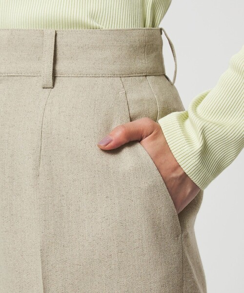 スラックス パンツ 「size SHORT/TALLあり」Greed グリード メランジ ストレート パンツ レディースの画像