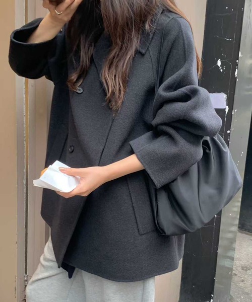 コート チェスターコート ダブルブレストウールライクコート