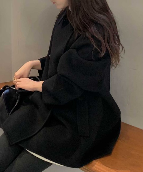 コート チェスターコート ダブルブレストウールライクコート