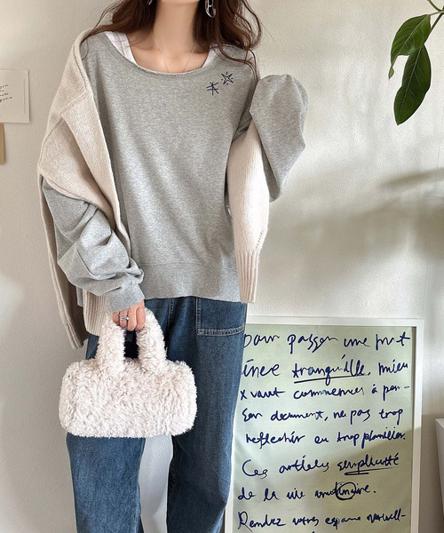 「Java」 スウェットカットソー LARGE チャコール レディース_画像9