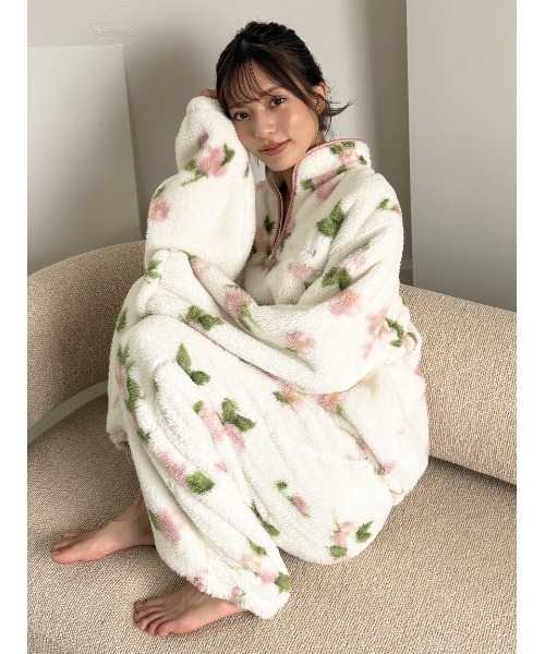 SNIDEL HOME パジャマ ルームウェア ボアフリースロングパンツ