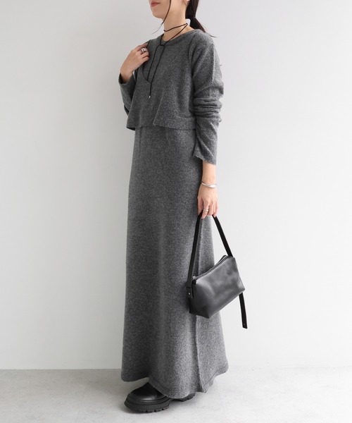 andme（アンドミー） ワンピース ロングニットワンピース「ビスチェ