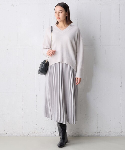 「UNFILO」 プリーツスカート SMALL グレー レディース_画像8