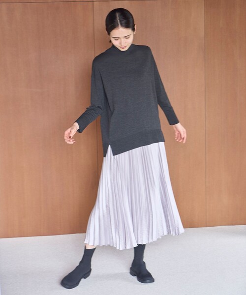 「UNFILO」 プリーツスカート SMALL グレー レディース_画像9