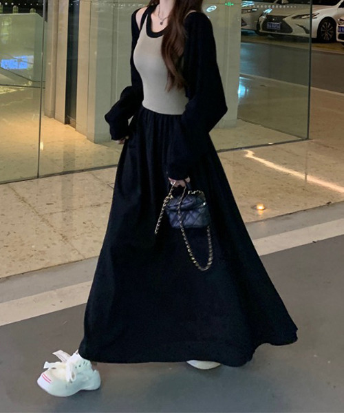 「c.u.l」 コンビワンピース L ベージュ レディース_画像6