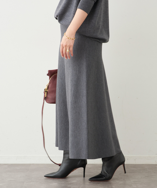 【美品】Deuxieme Classeニットフレアロングスカート 定価3.2万 Jersey フレアスカート