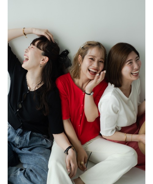 「jumelle」 カーディガン FREE レッド レディース_画像6