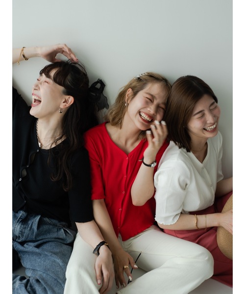 「jumelle」 カーディガン FREE レッド レディース_画像7