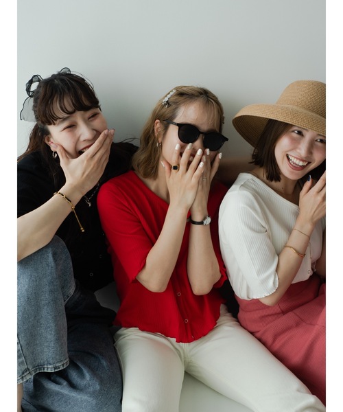 「jumelle」 カーディガン FREE レッド レディース_画像8