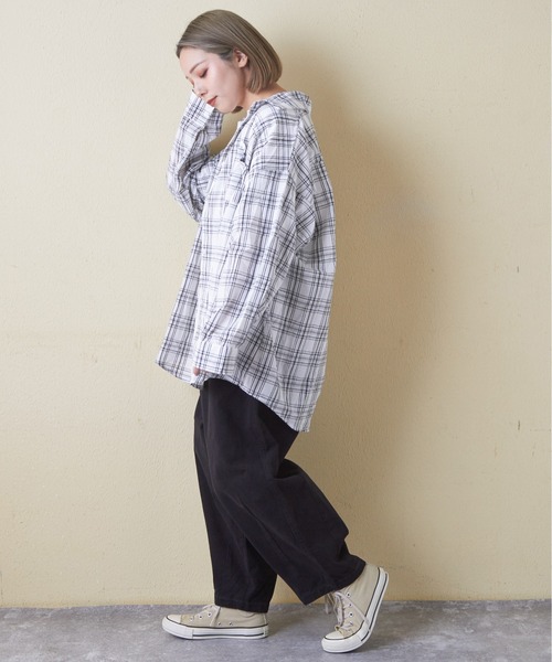 「CUBE SUGAR」 長袖シャツ M ネイビー レディース_画像3