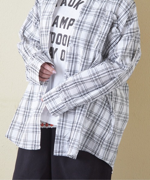 「CUBE SUGAR」 長袖シャツ M ネイビー レディース_画像5