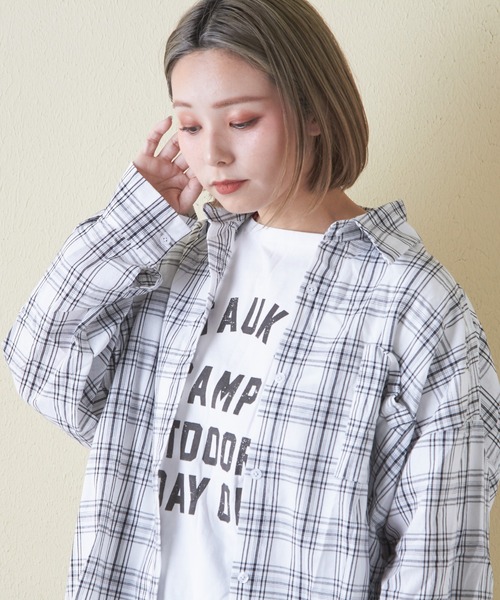 「CUBE SUGAR」 長袖シャツ M ネイビー レディース_画像6