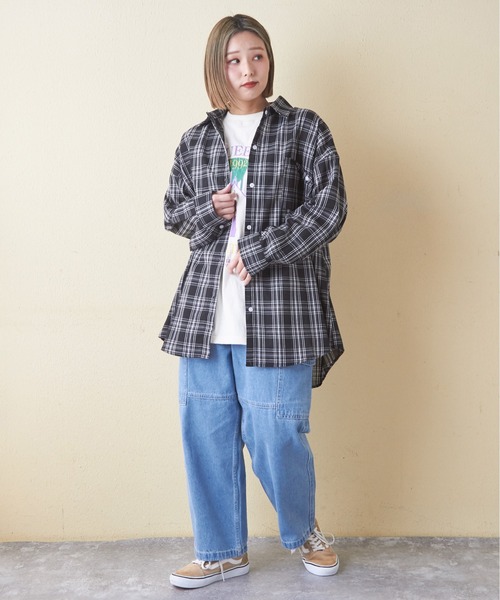 「CUBE SUGAR」 長袖シャツ M ネイビー レディース_画像7