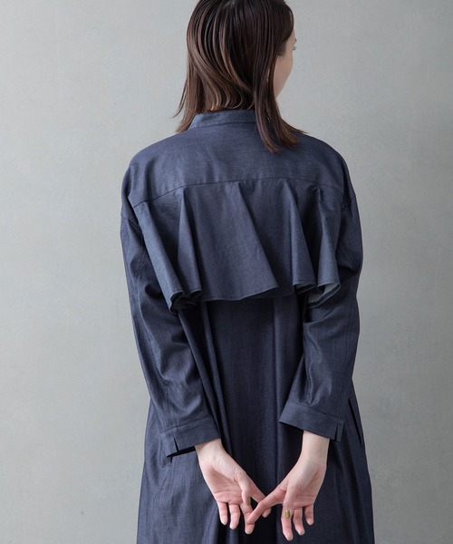 「MARECHAL TERRE」 長袖ワンピース MEDIUM インディゴブルー レディース_画像2